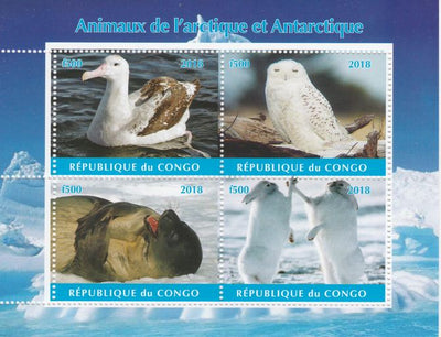 Congo 2018 Polar Animals & Birds #1 perf sheetlet containing 4 values unmounted mint. Note this item is privately produced and is offered purely on its thematic appeal.