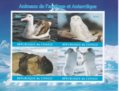 Congo 2018 Polar Animals & Birds #1 imperf sheetlet containing 4 values unmounted mint. Note this item is privately produced and is offered purely on its thematic appeal.