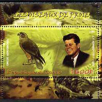 Congo 2009 John Kennedy & Marsh Harrier perf m/sheet unmounted mint