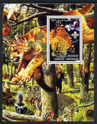 Somalia 2002 Butterflies, Orchids & Fungi #3 perf m/sheet with Scout Logo & various animals in background, unmounted mint. Note this item is privately produced and is offered purely on its thematic appeal