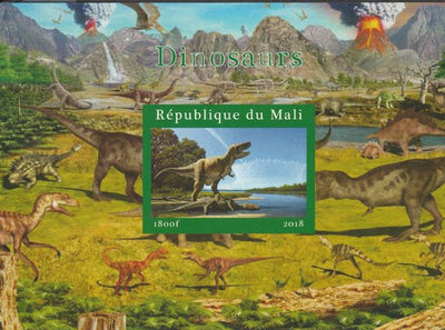 Mali 2018 Dinosaurs #2 imperf souvenir sheet unmounted mint. Note this item is privately produced and is offered purely on its thematic appeal.