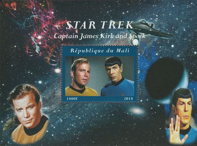 Mali 2018 Star Trek perf souvenir sheet unmounted mint. Note this item is privately produced and is offered purely on its thematic appeal.
