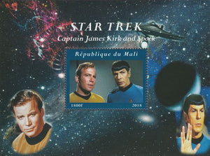 Mali 2018 Star Trek perf souvenir sheet unmounted mint. Note this item is privately produced and is offered purely on its thematic appeal.