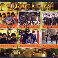 Congo 2009 The Beatles perf sheetlet containing 6 values fine cto used