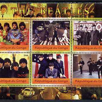 Congo 2009 The Beatles perf sheetlet containing 6 values unmounted mint
