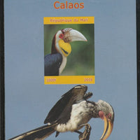 Mali 2018 Hornbills imperf souvenir sheet unmounted mint. Note this item is privately produced and is offered purely on its thematic appeal.