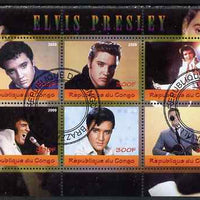 Congo 2009 Elvis Presley perf sheetlet containing 6 values fine cto used