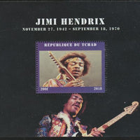 Chad 2018 Jimi Hendrix perf souvenir sheet unmounted mint. Note this item is privately produced and is offered purely on its thematic appeal.