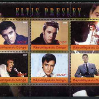 Congo 2009 Elvis Presley perf sheetlet containing 6 values unmounted mint
