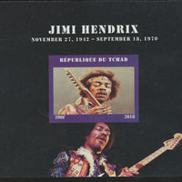 Chad 2018 Jimi Hendrix imperf souvenir sheet unmounted mint. Note this item is privately produced and is offered purely on its thematic appeal.