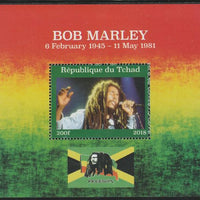 Chad 2018 Bob Marley perf souvenir sheet unmounted mint. Note this item is privately produced and is offered purely on its thematic appeal.