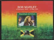Chad 2018 Bob Marley perf souvenir sheet unmounted mint. Note this item is privately produced and is offered purely on its thematic appeal.