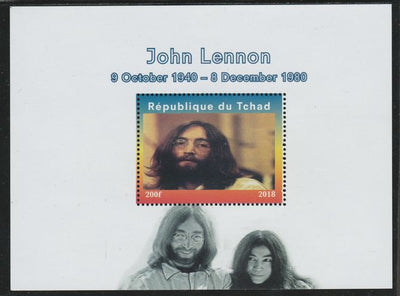 Chad 2018 John Lennon perf souvenir sheet unmounted mint. Note this item is privately produced and is offered purely on its thematic appeal.