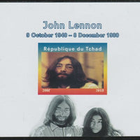 Chad 2018 John Lennon imperf souvenir sheet unmounted mint. Note this item is privately produced and is offered purely on its thematic appeal.