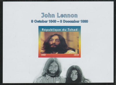 Chad 2018 John Lennon imperf souvenir sheet unmounted mint. Note this item is privately produced and is offered purely on its thematic appeal.