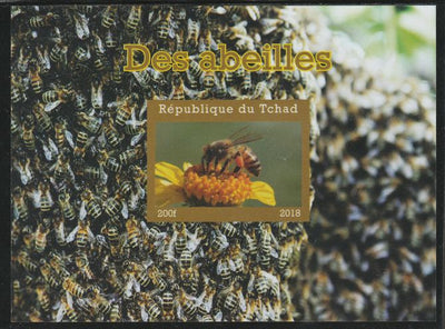 Chad 2018 Bees imperf souvenir sheet unmounted mint. Note this item is privately produced and is offered purely on its thematic appeal.