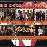 Congo 2009 The Rolling Stones perf sheetlet containing 6 values fine cto used
