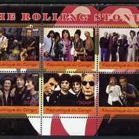 Congo 2009 The Rolling Stones perf sheetlet containing 6 values unmounted mint
