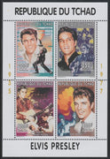 Chad 1996 Elvis Presley perf sheetlet containing 4 values unmounted mint