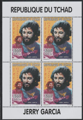 Chad 1996 Jerry Garcia perf sheetlet containing 4 values unmounted mint
