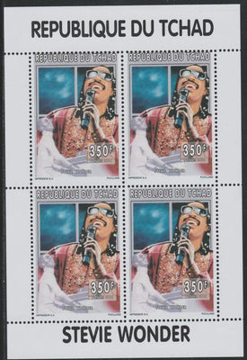 Chad 1996 Stevie Wonder perf sheetlet containing 4 values unmounted mint