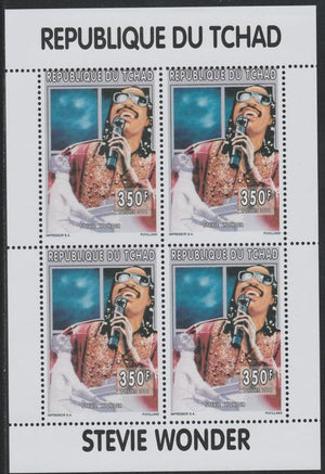 Chad 1996 Stevie Wonder perf sheetlet containing 4 values unmounted mint