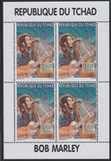 Chad 1996 Bob Marley perf sheetlet containing 4 values unmounted mint