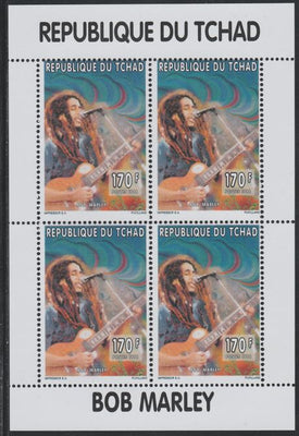 Chad 1996 Bob Marley perf sheetlet containing 4 values unmounted mint