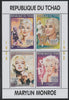 Chad 1996 Marilyn Monroe perf sheetlet containing 4 values unmounted mint