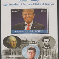 Chad 2016 Donald Trump perf s/sheet containing 1 value unmounted mint. Note this item is privately produced and is offered purely on its thematic appeal. .
