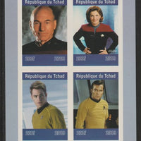 Chad 2019 Star Trek Captains imperf sheetlet containing 4 values unmounted mint. Note this item is privately produced and is offered purely on its thematic appeal, it has no postal validity