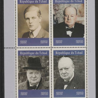 Chad 2019 Churchill perf sheetlet containing 4 values unmounted mint. Note this item is privately produced and is offered purely on its thematic appeal, it has no postal validity