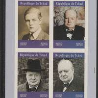 Chad 2019 Churchill imperf sheetlet containing 4 values unmounted mint. Note this item is privately produced and is offered purely on its thematic appeal, it has no postal validity