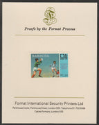 Barbuda 1974 World Cup Football $1.20 imperf proof mounted on Format International proof card (as SG 169)