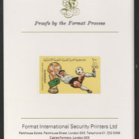 Libya 1982 Football World Cup 100dh imperf mounted on Format International Proof Card, as SG1181