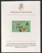Libya 1982 Football World Cup 300dh imperf mounted on Format International Proof Card, as SG1183