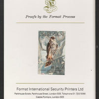 Libya 1982 Birds - Lanner Falcon 15dh imperf mounted on Format International Proof Card, as SG1190