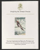 Libya 1982 Birds - Eurasian Swift 15dh imperf mounted on Format International Proof Card, as SG1191