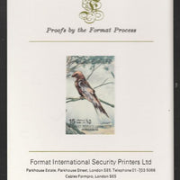 Libya 1982 Birds - Eurasian Swift 15dh imperf mounted on Format International Proof Card, as SG1191