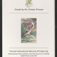 Libya 1982 Birds - Peregrine Falcon 15dh imperf mounted on Format International Proof Card, as SG1192