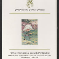 Libya 1982 Birds - Greater Flamingo 15dh imperf mounted on Format International Proof Card, as SG1193