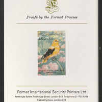 Libya 1982 Birds - Golden Oriole 45dh imperf mounted on Format International Proof Card, as SG1198