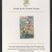 Libya 1982 Birds - Barbary Partridge 95dh imperf mounted on Format International Proof Card, as SG1202