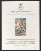 Libya 1982 Birds - Barn Owl 95dh imperf mounted on Format International Proof Card, as SG1203