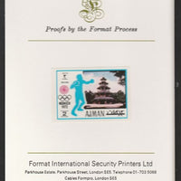 Ajman 1971 Boxing 2dh from Munich Olympics set, imperf proof mounted on Format International proof card, as Mi 727B