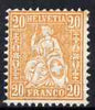 Switzerland 1862 Seated Helvetia 20c orange unmounted mint, SG 56a/b