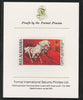 Ras Al Khaima 1972 Horses 30Dh,imperf mounted on Format International proof card, as Mi 658B