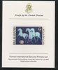 Ras Al Khaima 1972 Horses 1.8R,imperf mounted on Format International proof card, as Mi 660B