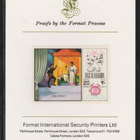 Ras Al Khaima 1969 Scenes from Operas 20Dh Othello by Verdi,imperf mounted on Format International proof card, as Mi 281B