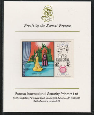 Ras Al Khaima 1969 Scenes from Operas 40Dh Faust by Gounod,imperf mounted on Format International proof card, as Mi 282B